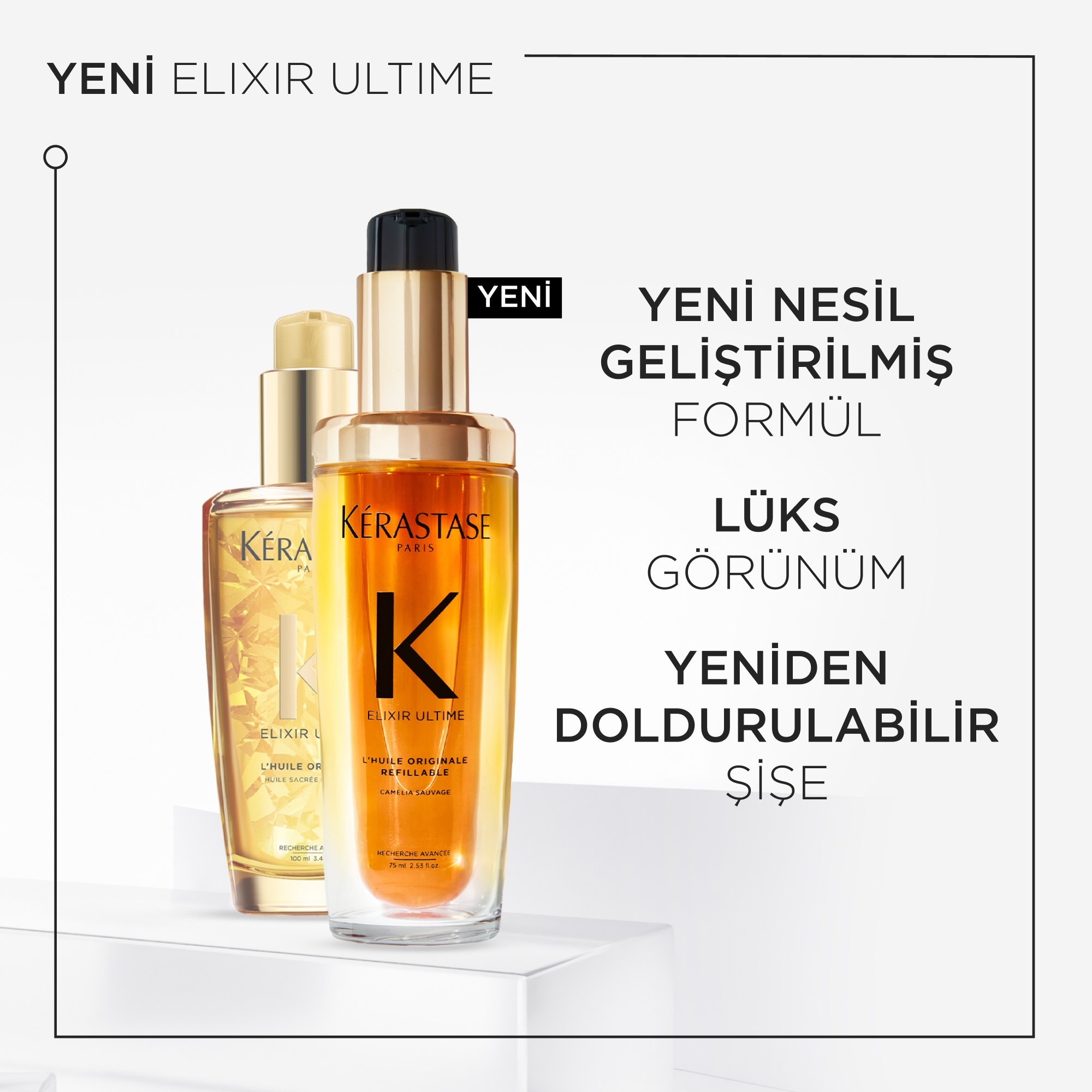 Kerastase Elixir Ultime Refill Yeni Geliştirilmiş Formül Lüks Görünüm Yeniden Doldurulabilir Şişe