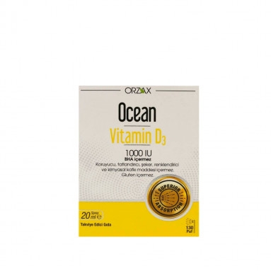 Orzax Ocean Vitamin D3 1000IU Sprey 20ml