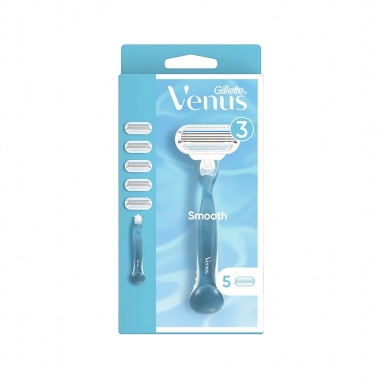 Gillette Venus Smooth Tıraş Makinesi + 5 Yedek Bıçak