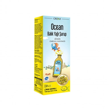 Orzax Ocean Limon Aromalı Balık Yağı Şurup 150 ml