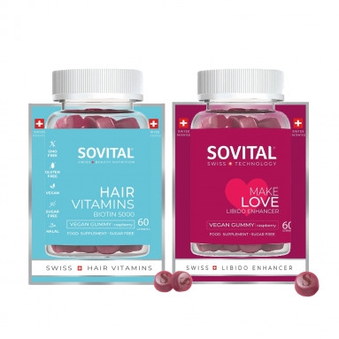 Sovital Make Love 60 Adet + Hair Vegan Gummy Saç Vitamini 60 Adet 2'li Set